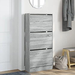 Avis Maison Chic Armoire à chaussures | Meuble de rangement à chaussures Meuble d'Entrée sonoma gris 60x21x125,5 cm bois ingénierie -MN76880