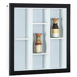 Etagère murale en bois coloris noir et blanc - L.67 x H.67 x P.14 cm -PEGANE-