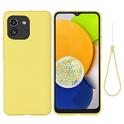 Coque en silicone anti-rayures avec sangle jaune pour votre Samsung Galaxy A03 (164.2 x 75.9 x 9.1mm)