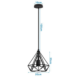 Avis Stoex Métal Retro Suspensions Luminaires Industriel Lustre Abat-jour en Style Nordique Cage diamant E27 Noir