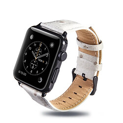 Avis Wewoo Bande de montre-bracelet en cuir véritable pour Apple Watch Series 3 & 2 & 1 42mm blanc ACH-733556