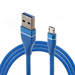 Wewoo Câble bleu pour Galaxy, Huawei, Xiaomi, LG, HTC et autres téléphones intelligents Nylon Weave Style USB vers Micro USB Data Cable de recharge de données, Longueur du câble: 1 m,