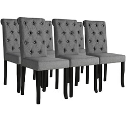 vidaXL Chaises à manger lot de 6 gris foncé tissu 