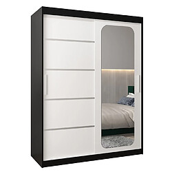 Abiks Meble Armoire PROMO V2 À Portes Coulissantes 200/150/62 2 Portes (Noir/Blanc)