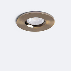 Ledkia Spot Downlight Ignifuge LED 5-8W Rond Dimmable IP65 Coupe Ø 65 mm Solid Design Doré Sélectionnable (Neutre-Froid)