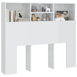 Avis vidaXL Armoire de tête de lit Blanc brillant 120x19x103,5 cm