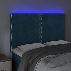 Avis Maison Chic Tête de lit moderne à LED lumineuse pour chambre - Décoration de lit Bleu foncé 144x5x118/128 cm Velours -MN46132