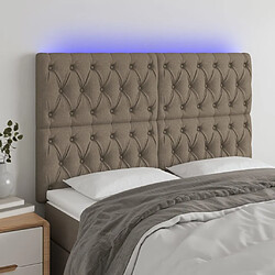 Maison Chic Tête de lit scandinave à LED,meuble de chambre Taupe 160x7x118/128 cm Tissu -MN75705