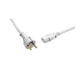 Oehlbach Powercord C13 Blanc - Câble d'Alimentation de 5 m