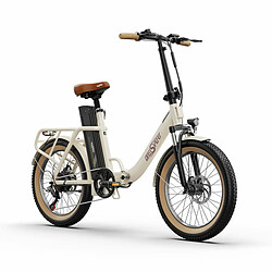 ONESPORT OT16-2 Vélo Électrique - 20" Roues 250W Moteur 48V17Ah Batterie 60KM Autonomie Frein à Disque - Blanc Cassé