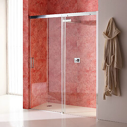 Kiamami Valentina PORTE DE DOUCHE EN NICHE 130 CM CÔTÉ FIXE À DROITE VERRE TRANSPARENT