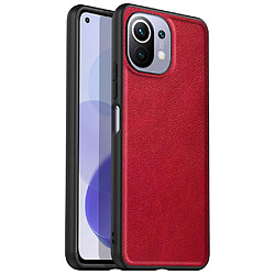 Coque en TPU + PU antichoc, rétro pour votre Xiaomi 11 Lite 4G/5G/11 Lite 5G NE - rouge