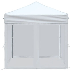 Avis vidaXL Tente de réception pliable avec parois Blanc 2x2 m