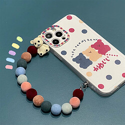 GUPBOO Étui pour iPhone12Pro Color Ball Wristband Phone Case Bear Polka Dot