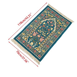 Universal Tapis de prière musulman, tapis de prière musulman épais, fleurs tissées, tapis à franges.(Vert) pas cher