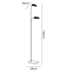 Acheter Inspired Lampadaire 2 lumières G9 nickel satiné/cristal, non compatible LED/CFL