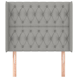 Avis Maison Chic Tête de lit scandinave avec oreilles,meuble de chambre Gris clair 93x16x118/128 cm Tissu -MN17662