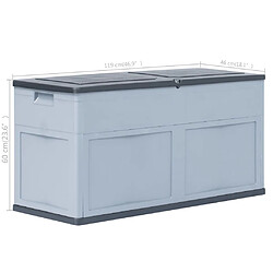 vidaXL Boîte de rangement de jardin 320 L Gris Noir pas cher