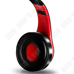 Tech Discount TD® Kuiyin KY-b7 nouveau 5.0 couleur réelle sport carte montée sur la tête radio pliant stéréo sans fil bluetooth casque rouge