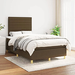 Maison Chic Lit Adulte - Lit simple Lit à sommier tapissier avec matelas moelleux - Meuble de Chambre - Marron foncé 120x200 cm -MN21870