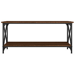 Acheter ComfortXL Table Basse Chêne Marron 100x45x45 Cm Bois D'ingénierie Et Fer