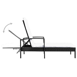 Acheter Maison Chic Chaise longue avec coussin | Bain de soleil Relax | Transat Résine tressée Noir -GKD72060