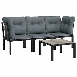 Avis Maison Chic Salon de jardin 4 pcs - Table et chaises d'extérieur - Mobilier/Meubles de jardin Moderne noir et gris résine tressée -MN23932