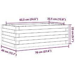 vidaXL Jardinière 70x40x23 cm bois de pin imprégné pas cher