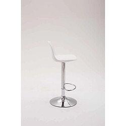 Avis Decoshop26 Tabouret de bar en synthétique et plastique blanc pied en métal réglable et pivotant 10_0000145