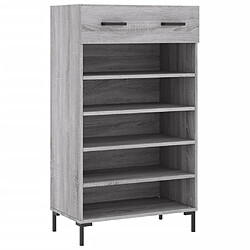 Maison Chic Armoire à Chaussures,Meuble de Rangement à Chaussures sonoma gris 60x35x105 cm bois d'ingénierie -MN82790