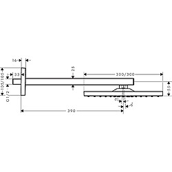 Hansgrohe - Douche de tête Raindance E 300 x 300 mm 1 jet avec bras de douche chromé