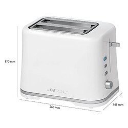 Grille Pain Toaster 2 fentes blanc, 870, Blanc, Clatronic, TA 3554 pas cher