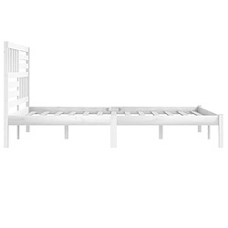 Maison Chic Lit adulte - Lit simple Cadre de lit,Structure du lit Contemporain blanc 180x200 cm Super King bois de pin massif -MN31992 pas cher