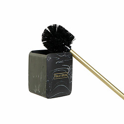 Avis Brosse de salle de wc DKD Home Decor Noir Doré Métal Résine Marbre (9,5 x 9,5 x 37 cm)