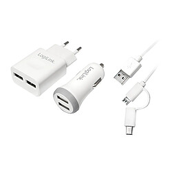 LogiLink Kit de chargeur USB, 2 pièces, chaucun 2x ports USB ()