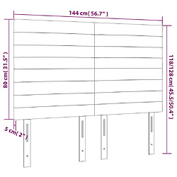 vidaXL Tête de lit à LED Taupe 144x5x118/128 cm Tissu pas cher