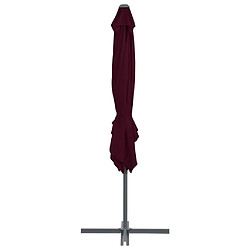 Acheter ComfortXL Parasol Déporté Avec Mât En Acier Rouge Bordeaux 250x250 Cm