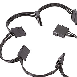 Acheter Universel 4Pin IDE à 5 SATA Câble D'alimentation Du Disque Dur HDD SSD Adaptateur 18AWG Fil 1 à 5 Splitter