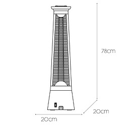 Acheter Chauffage Électrique Portable Infrarouge Fibre de Carbone pour Intérieur et Extérieur 2000W Kekai 20x20x78 cm