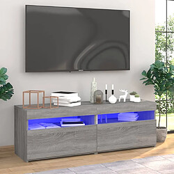 Avis Maison Chic Meubles TV 2 pcs avec lumières LED pour salon Sonoma gris 60x35x40 cm -MN68918