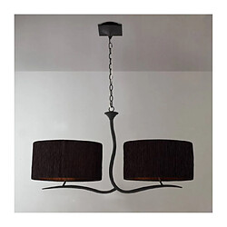 Luminaire Center Suspension Eve 2 Arm 4 Ampoules E27, anthracite avec Abat jours noir ovale