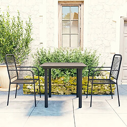 Maison Chic Mobilier à dîner 3 pcs de jardin - Ensemble table et chaises d'extérieur - Salon/Mobilier de jardin classique Noir Verre et acier -MN93836