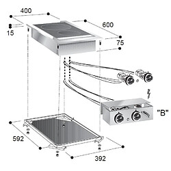 Réchaud en Céramique Drop-In - 2 Zones de Cuisson - Combisteel