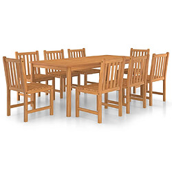 Salle à manger de jardin 9 pcs,Table et chaise à dîner Bois de teck solide -MN24797