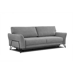 Courtois Laville Canapé convertible 3 places tissu gris - LOREM