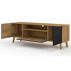 Bestmobilier Velato - meuble tv - bois et noir - 160 cm