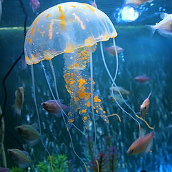 Wewoo Décoration aquarium Orange 3 PCS Articles Silicone Simulation Fluorescent Sucker Jellyfish, Taille: 3.5 * 11 cm