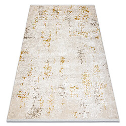 RUGSX Tapis moderne DUKE 51546 crème or - Vintage, structuré, très doux, franges 140x190 cm