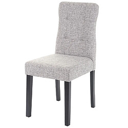 Mendler 4x chaise de salle à manger HWC-E58, fauteuil ~ tissu gris, pieds foncés