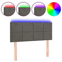 Maison Chic Tête de lit moderne à LED lumineuse pour chambre - Décoration de lit Gris foncé 90x5x78/88 cm Velours -MN40851